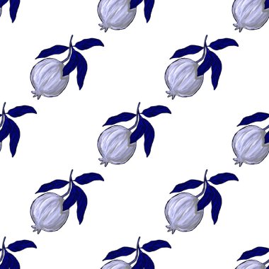 Nar ile yaratıcılığı kusursuz desen. Yağlı boya etkisi. Parlak yaz baskısı. Her amaç için harika bir tasarım