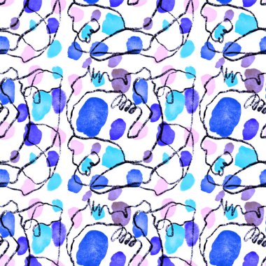 Güzel, parlak soyut elementlerle, yaratıcı, kusursuz bir desen. Her türlü tasarım için renkli bir doku. Grafik olarak soyut bir arkaplan. Çağdaş sanat. Moda modern tarzı.