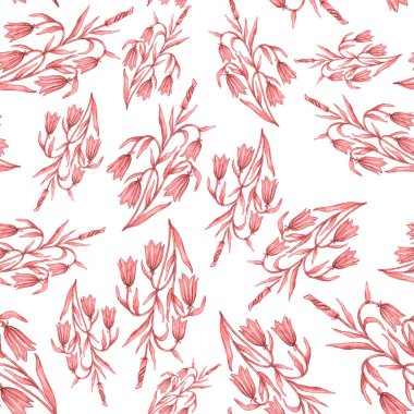 Çiçek buketli suluboya desenli. Klasik botanik çizimi. Her türlü tasarım için zarif bir dekorasyon. Renkli ve soyut çiçekli moda baskısı. Suluboya dokusu.