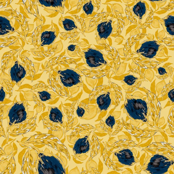 レモンと創造的なシームレスなパターン 油絵具効果 明るい夏のプリント どんな目的のための素晴らしいデザイン — ストック写真