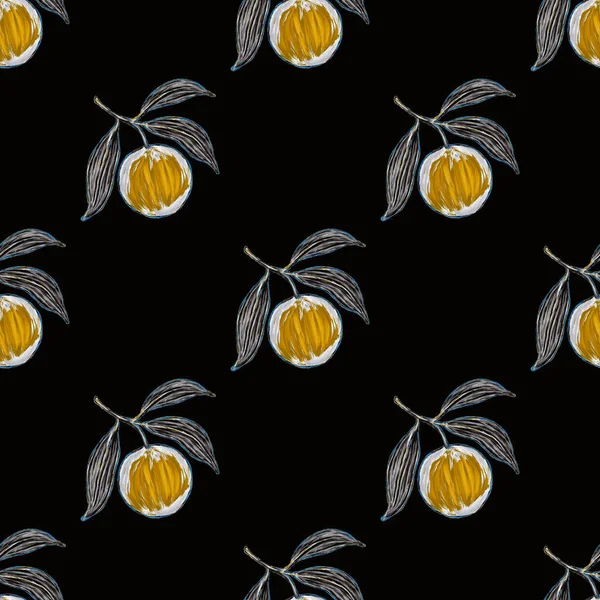 Kreative Nahtlose Muster Mit Orangen Ölfarben Effekt Strahlender Sommerdruck Tolles — Stockfoto