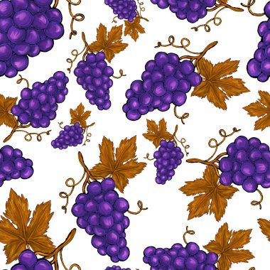 Üzümlü, yaratıcı, kusursuz desen. Yağlı boya etkisi. Parlak yaz baskısı. Her amaç için harika bir tasarım