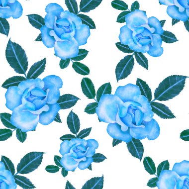 Sulu Boya Dikişsiz desen Güllü