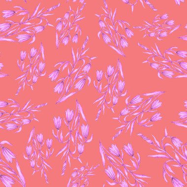 Çiçek buketli suluboya desenli. Klasik botanik çizimi. Her türlü tasarım için zarif bir dekorasyon. Renkli ve soyut çiçekli moda baskısı. Suluboya dokusu.