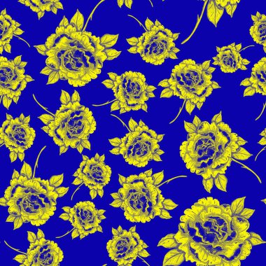 Çiçek buketli suluboya desenli. Klasik botanik çizimi. Her türlü tasarım için zarif bir dekorasyon. Renkli ve soyut çiçekli moda baskısı. Suluboya dokusu.