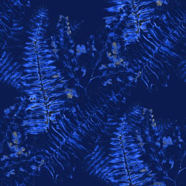 Eğrelti otu yapraklı suluboya desenli. Yaprak süsleme. Klasik botanik egzotik resim duvar kâğıdı.