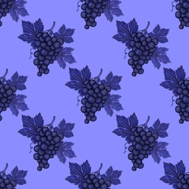 Üzümlü, yaratıcı, kusursuz desen. Yağlı boya etkisi. Parlak yaz baskısı. Her amaç için harika bir tasarım