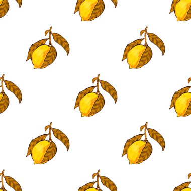 Limonlu, yaratıcı, kusursuz desen. Yağlı boya etkisi. Parlak yaz baskısı. Her amaç için harika bir tasarım