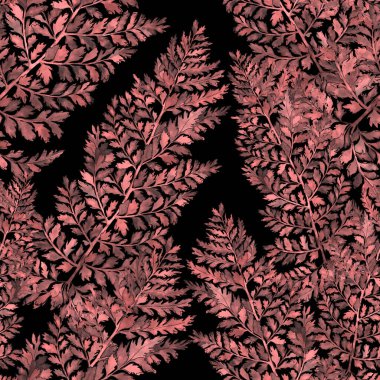 Eğrelti otu yapraklı suluboya desenli. Yaprak süsleme. Klasik botanik egzotik resim duvar kâğıdı.