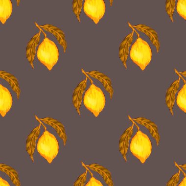 Limonlu, yaratıcı, kusursuz desen. Yağlı boya etkisi. Parlak yaz baskısı. Her amaç için harika bir tasarım