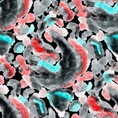 Suluboya, soyut, kusursuz desen. Parlak el yapımı elementlerle yaratıcı doku. Soyut renkli yazdırma.