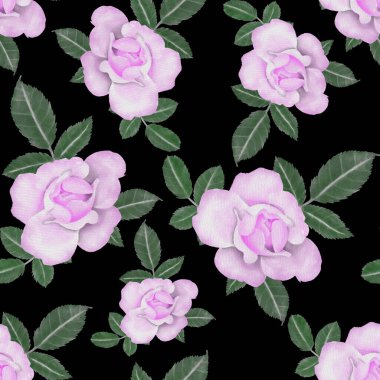 Sulu Boya Dikişsiz desen Güllü