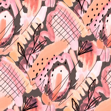 Güzel, parlak soyut elementlerle, yaratıcı, kusursuz bir desen. Her türlü tasarım için renkli bir doku. Grafik olarak soyut bir arkaplan. Çağdaş sanat. Moda modern tarzı.