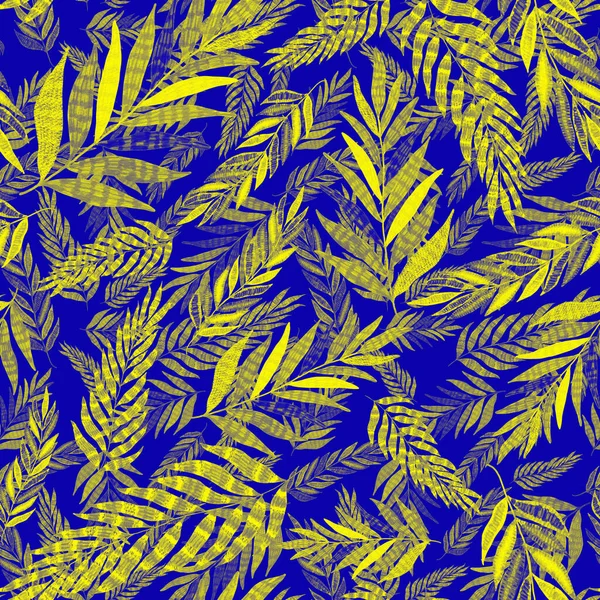 Modern Abstract Naadloos Patroon Met Creatieve Kleurrijke Tropische Bladeren Retro — Stockfoto