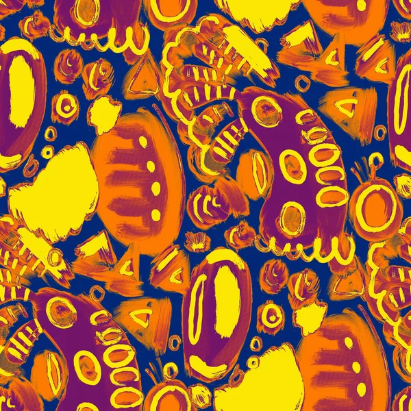 Creatief Naadloos Patroon Met Prachtige Heldere Abstracte Elementen Kleurrijke Textuur — Stockfoto