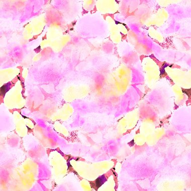 Suluboya, soyut, kusursuz desen. Parlak el yapımı elementlerle yaratıcı doku. Soyut renkli yazdırma.