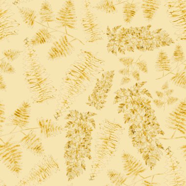 Eğrelti otu yapraklı suluboya desenli. Yaprak süsleme. Klasik botanik egzotik resim duvar kâğıdı.