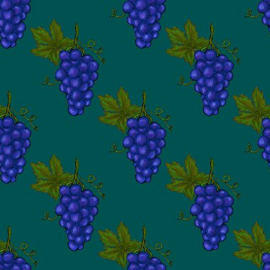 Üzümlü, yaratıcı, kusursuz desen. Yağlı boya etkisi. Parlak yaz baskısı. Her amaç için harika bir tasarım