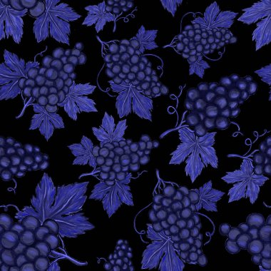 Üzümlü, yaratıcı, kusursuz desen. Yağlı boya etkisi. Parlak yaz baskısı. Her amaç için harika bir tasarım