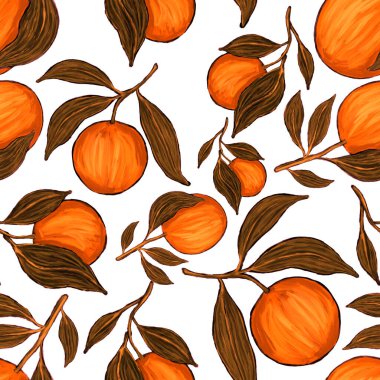 Portakallı, yaratıcı, kusursuz desen. Yağlı boya etkisi. Parlak yaz baskısı. Her amaç için harika bir tasarım