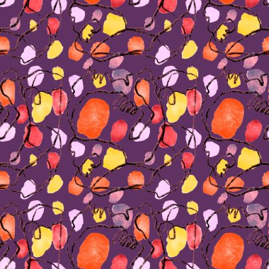 Güzel, parlak soyut elementlerle, yaratıcı, kusursuz bir desen. Her türlü tasarım için renkli bir doku. Grafik olarak soyut bir arkaplan. Çağdaş sanat. Moda modern tarzı.