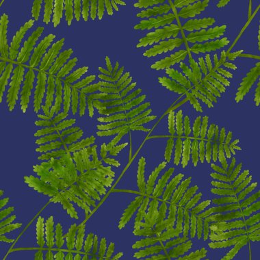 Eğrelti otu yapraklı suluboya desenli. Yaprak süsleme. Klasik botanik egzotik resim duvar kâğıdı.