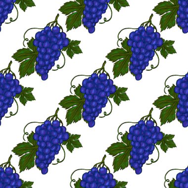 Üzümlü, yaratıcı, kusursuz desen. Yağlı boya etkisi. Parlak yaz baskısı. Her amaç için harika bir tasarım