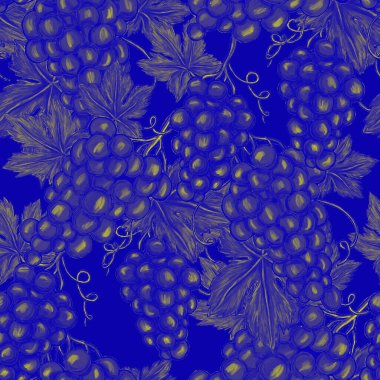 Üzümlü, yaratıcı, kusursuz desen. Yağlı boya etkisi. Parlak yaz baskısı. Her amaç için harika bir tasarım