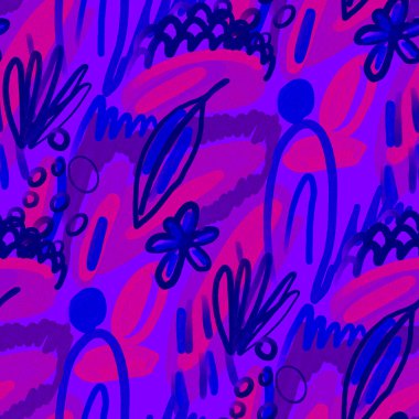 Yaratıcı suluboya kusursuz desenli, parlak soyut elementlerle. Her türlü tasarım için renkli bir doku. Grafik olarak soyut bir arkaplan. Çağdaş sanat. Moda modern tarzı.