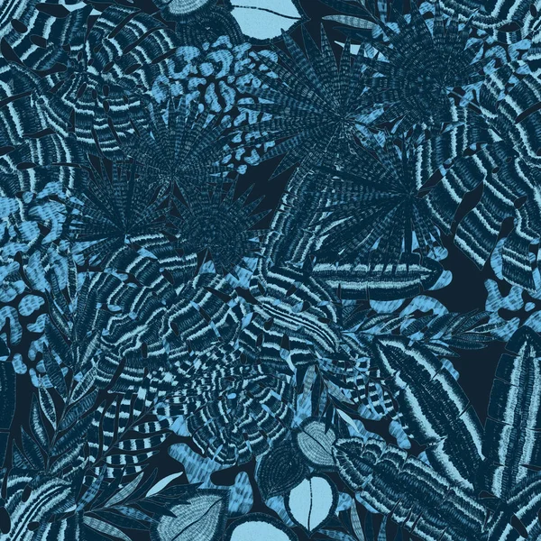 Yaratıcı renkli tropikal yaprakları ve leopar benekleri olan modern soyut ve pürüzsüz desen. Geçmişe dönük parlak yaz geçmişi. Orman yaprakları çizimi. Mayo botanik tasarımı. Antika egzotik baskı.