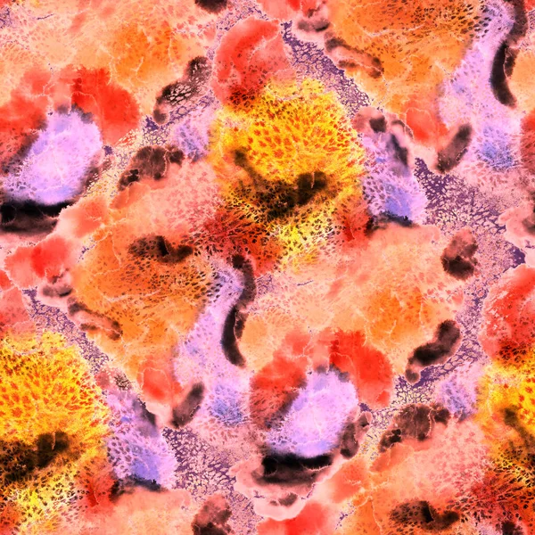  Suluboya, soyut, kusursuz desen. Parlak el yapımı elementlerle yaratıcı doku. Soyut renkli yazdırma.