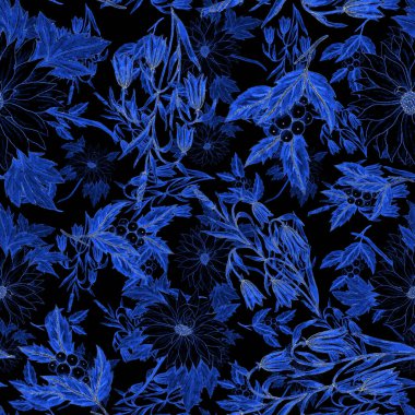 Çiçek buketli suluboya desenli. Klasik botanik çizimi. Her türlü tasarım için zarif bir dekorasyon. Renkli ve soyut çiçekli moda baskısı. Suluboya dokusu.