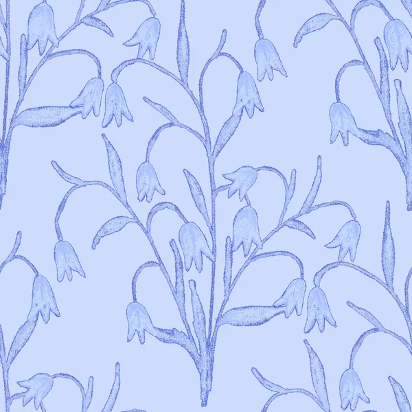 Kreativní Bezešvý Vzor Abstraktními Květy Nakreslenými Voskovými Pastelkami Jasně Barevný — Stock fotografie