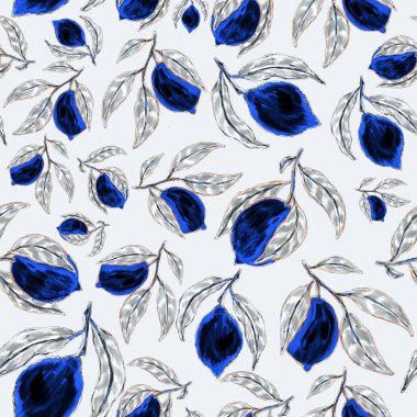 Limonlu, yaratıcı, kusursuz desen. Yağlı boya etkisi. Parlak yaz baskısı. Her amaç için harika bir tasarım