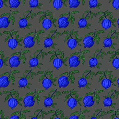 Nar ile yaratıcılığı kusursuz desen. Yağlı boya etkisi. Parlak yaz baskısı. Her amaç için harika bir tasarım