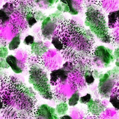 Suluboya, soyut, kusursuz desen. Parlak el yapımı elementlerle yaratıcı doku. Soyut renkli yazdırma.