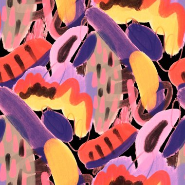 Yaratıcı suluboya kusursuz desenli, parlak soyut elementlerle. Her türlü tasarım için renkli bir doku. Grafik olarak soyut bir arkaplan. Çağdaş sanat. Moda modern tarzı.