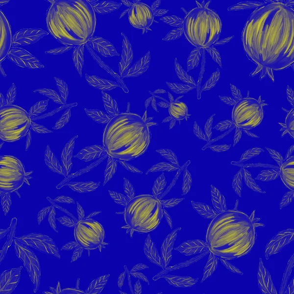 Kreatives Nahtloses Muster Mit Granatapfel Ölfarben Effekt Strahlender Sommerdruck Tolles — Stockfoto
