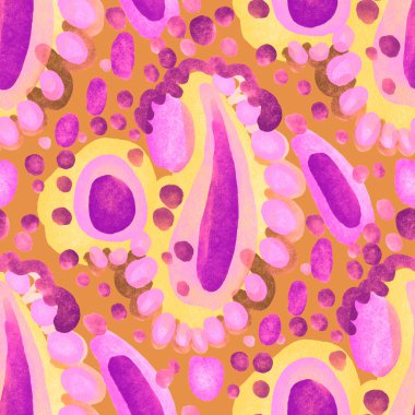 Suluboya, soyut, kusursuz desen. Parlak el yapımı elementlerle yaratıcı doku. Soyut renkli yazdırma.