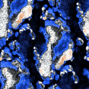 Suluboya, soyut, kusursuz desen. Parlak el yapımı elementlerle yaratıcı doku. Soyut renkli yazdırma.