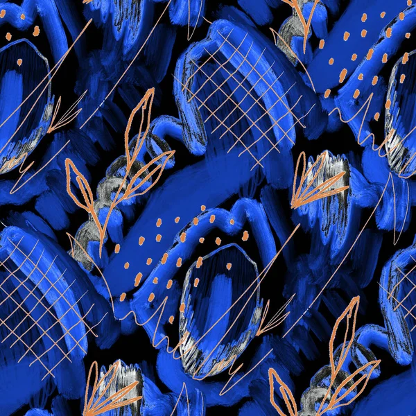 Yaratıcı suluboya kusursuz desenli, parlak soyut elementlerle. Her türlü tasarım için renkli bir doku. Grafik olarak soyut bir arkaplan. Çağdaş sanat. Moda modern tarzı.