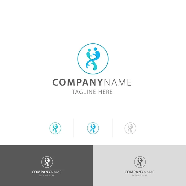 DNA logosu premium vektör çizimi