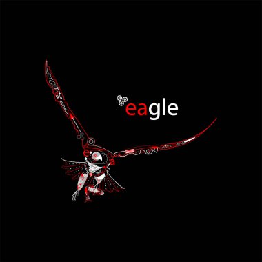 Fütürist kartal logo vektör çizimi