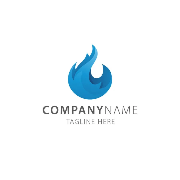 Blue Fire Flame Elegant Logo Vector — стоковый вектор