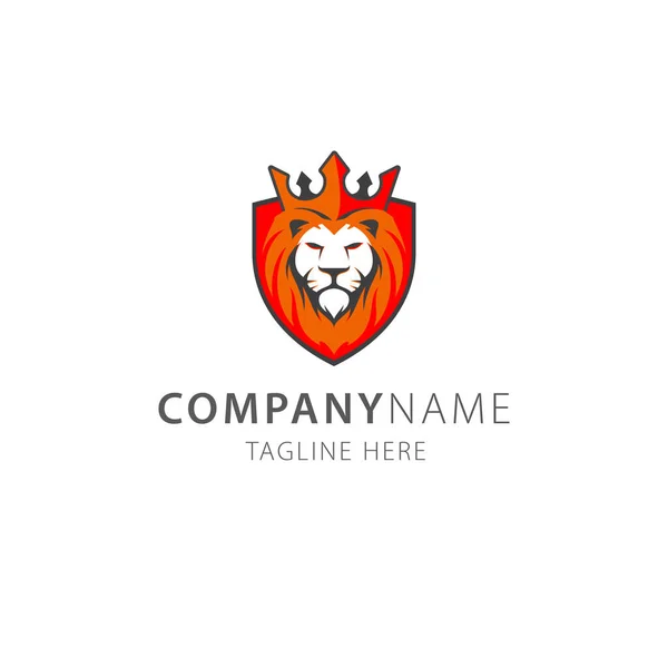 Lion King Fire Shield Logo Vector — стоковый вектор