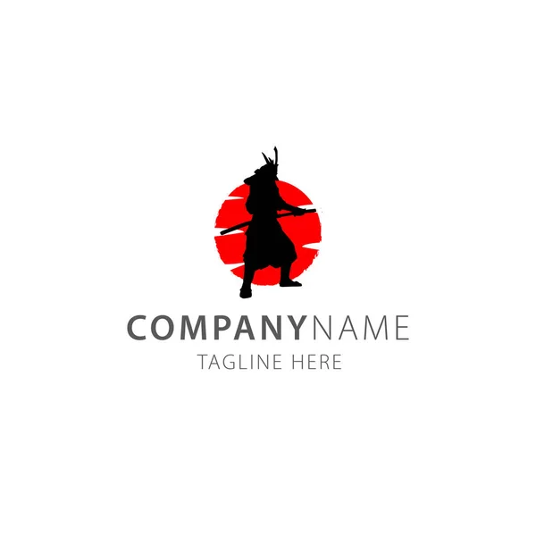 Ninja Warrior Katana Logo Vector — стоковый вектор