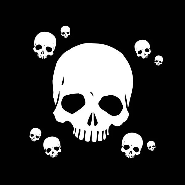 Simple Skull Head Illustration Vector — 스톡 벡터