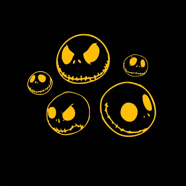 Yellow Pumpkin Halloween Skeleton Illustration Vector — 스톡 벡터