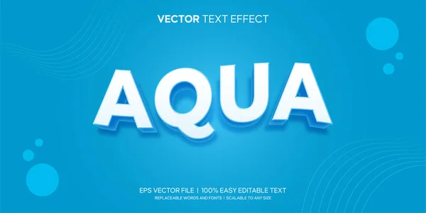 Aqua Blue Water Style Modern Editable Text Effect —  Vetores de Stock