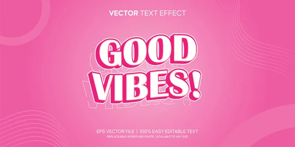 İyi Vibes pembe retro düzenlenebilir metin efekti